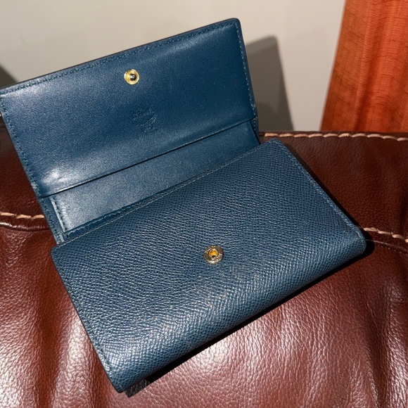 ‼️Authentic MCM Blue Leather Trifold Wallet - Picture 12 of 16